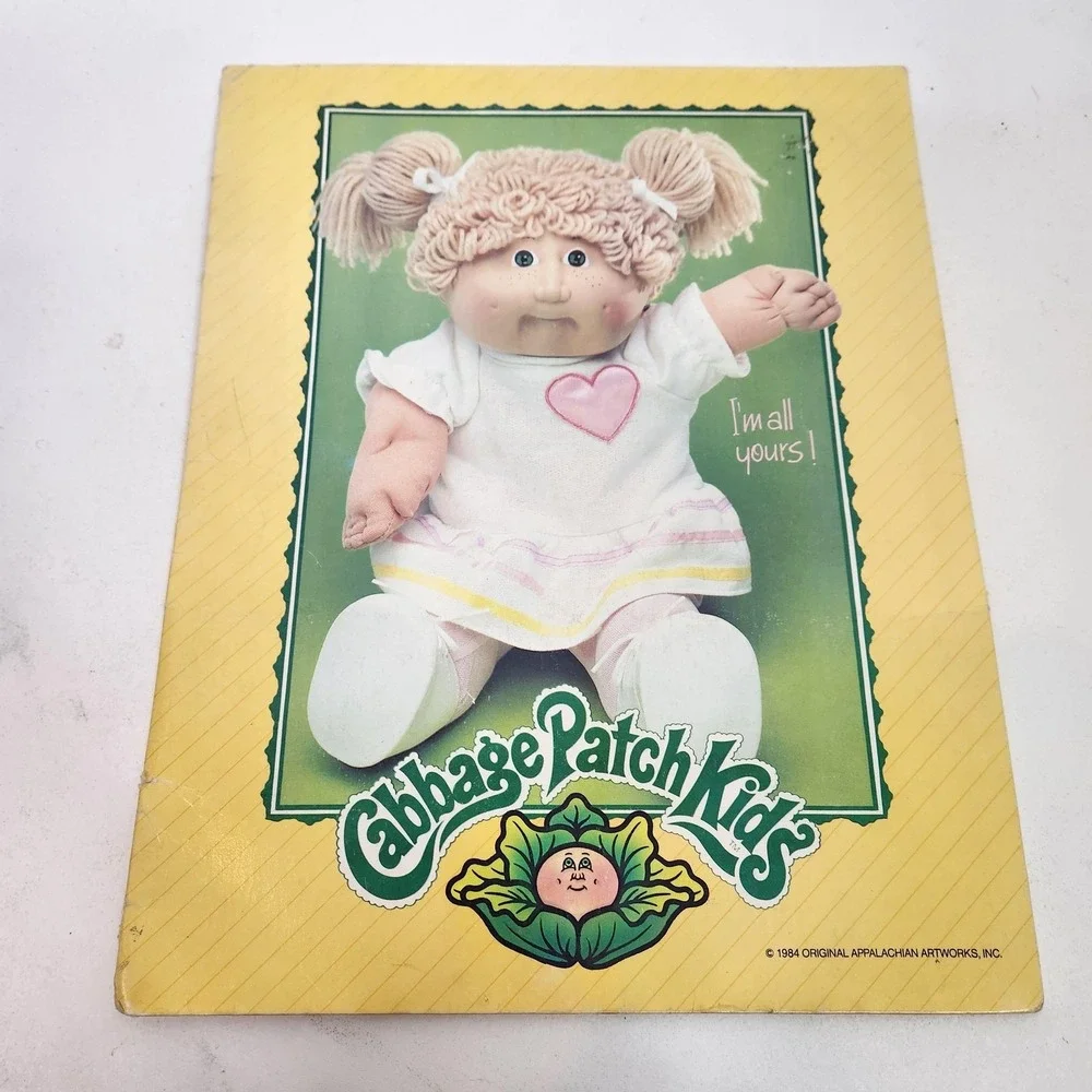 Vintage Cabbage Patch Kids Portfolio Folders Yellow A5 Children's Set Of 3 1984